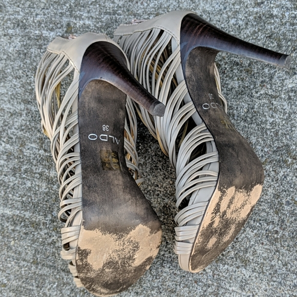 EUC Aldo Caged Heels, Beige, 38/8 - Picture 8 of 10
